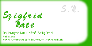 szigfrid mate business card